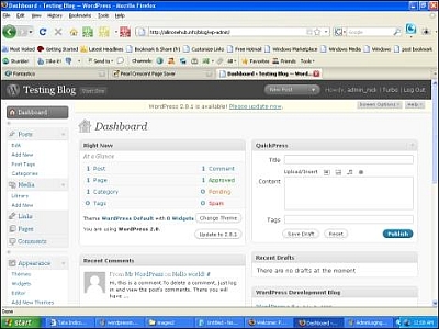 Wordpress Blog DashBoard