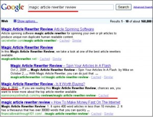 first page of rannking1 300x230 Ranking in Google